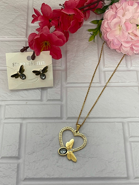 CenSet ~ SS Heart Dragonfly ( Gold -Crystal)
