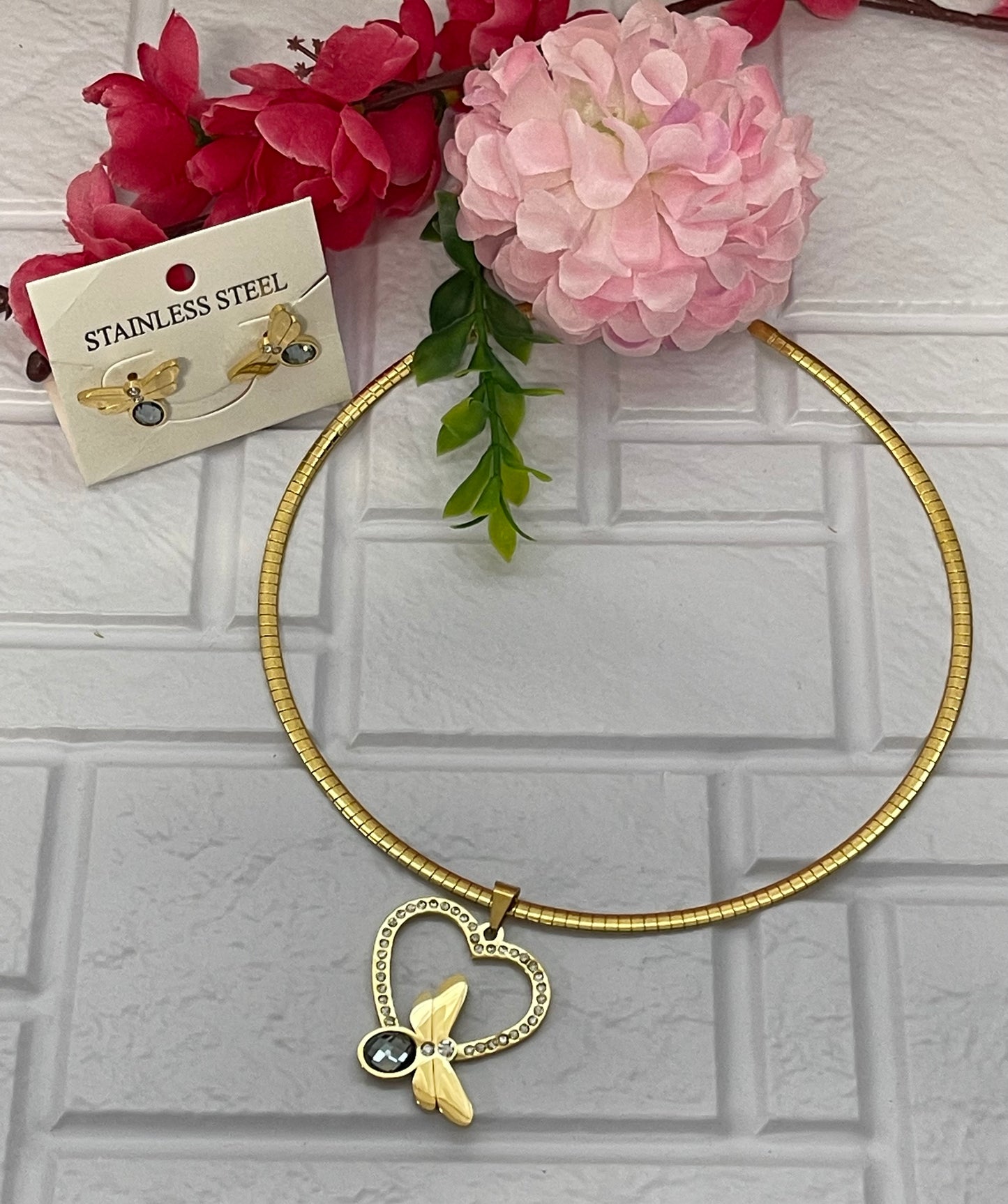 CenSet ~ SS Heart Dragonfly ( Gold -Crystal)